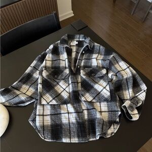 Princess Polly Black and White Plaid Shirt
